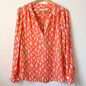 Banana Republic Long Sleeve Coral Salmon Blouse, Size M